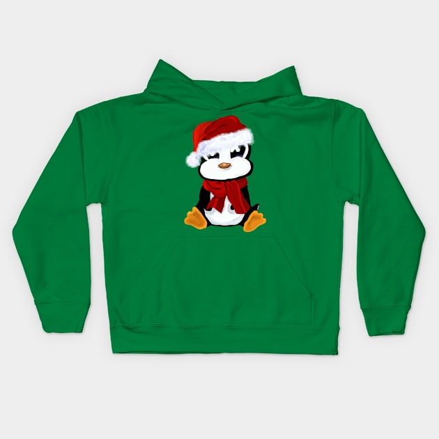 Christmas Penguin Kids Hoodie by Jackman1806